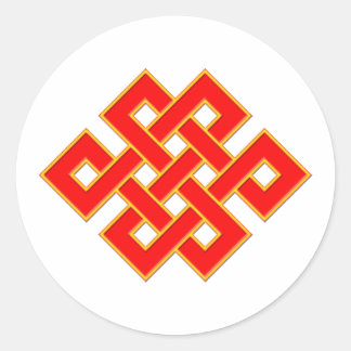 Mystic Knot - Red & Yellow Classic Round Sticker