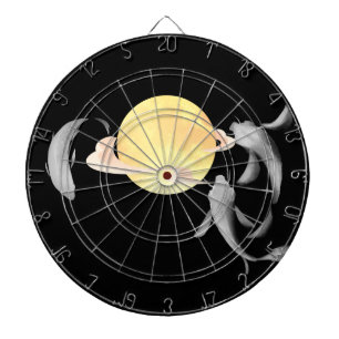 Mystic Koi & Golden Moon – Elegant Japanese Zen Ar Dartboard