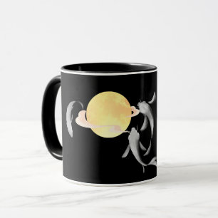 Mystic Koi & Golden Moon – Elegant Japanese Zen Ar Mug