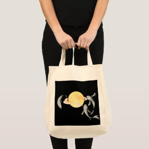 Mystic Koi & Golden Moon – Elegant Japanese Zen Ar Tote Bag