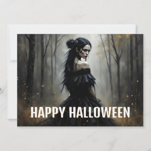 Mystic Lady in Dark Halloween Forest