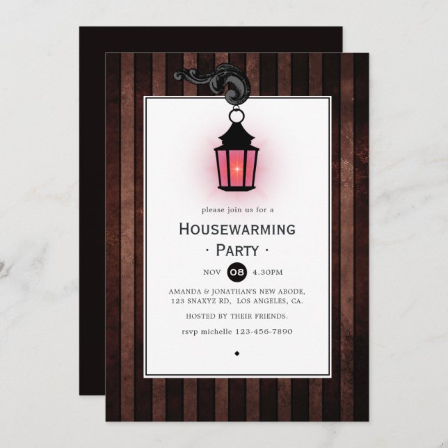 Mystic Lantern Housewarming Party Invitation (Front/Back)