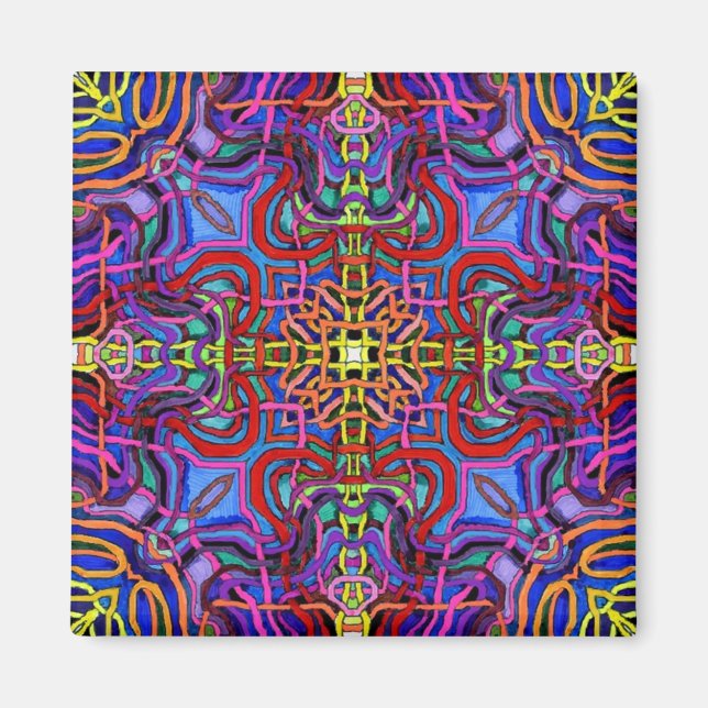 Mystic Lattice Mandala Magnet (Front)