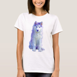 Mystic Lavender Husky Portrait Women T-Shirt