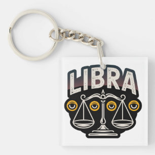  Mystic Libra Zodiac Emblem Key Ring