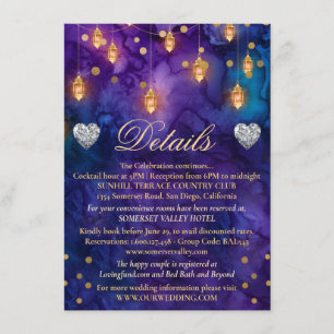 Mystic Marrakesh Night Lanterns Wedding Details Enclosure Card