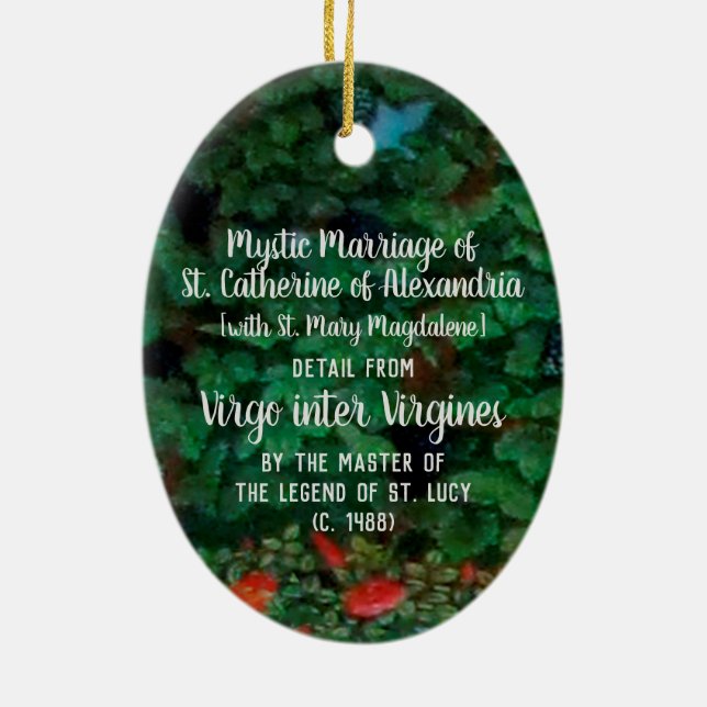 Mystic Marriage of St. Catherine of Alexandria Ceramic Ornament (Back)