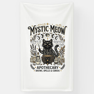 Mystic Meow Cat Witchy Mystic Apothecary Cat Vinta Banner