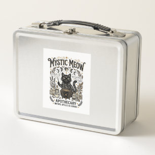 Mystic Meow Cat Witchy Mystic Apothecary Cat Vinta Metal Lunch Box