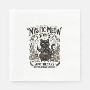 Mystic Meow Cat Witchy Mystic Apothecary Cat Vinta Napkin