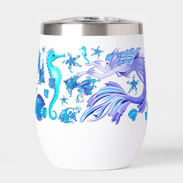 Mystic Mermaid Fairy Purple Creature Ceramic Tile (Front)