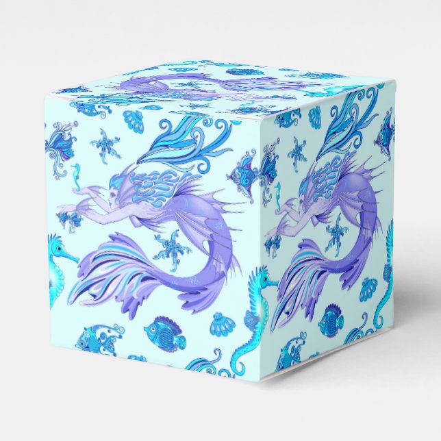 Mystic Mermaid Fairy Purple Creature Ceramic Tile Favour Box (Front Side)