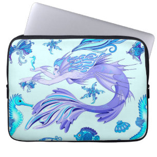 Mystic Mermaid Fairy Purple Creature Ceramic Tile Laptop Sleeve