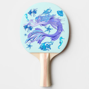 Mystic Mermaid Fairy Purple Creature Ceramic Tile Ping Pong Paddle