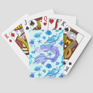 Mystic Mermaid Fairy Purple Creature Ceramic Tile Playing Cards