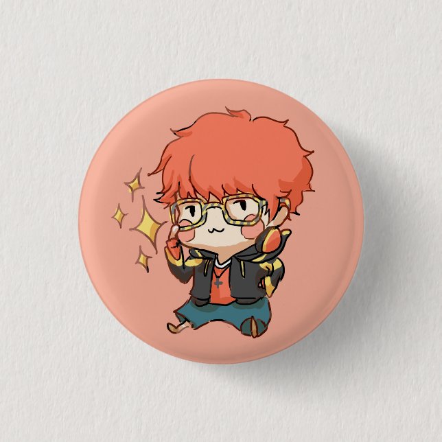 Mystic Messenger : Sparkly Eyes 707 Button (Front)