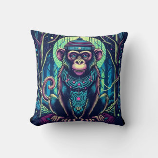 Mystic monkey in the Enchanted Forest Cushion