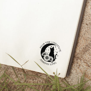 Mystic Moon Cat From The Library of Rubber Stamp