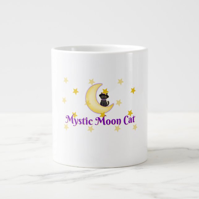 Mystic Moon Cat Large Coffee Mug (Front)