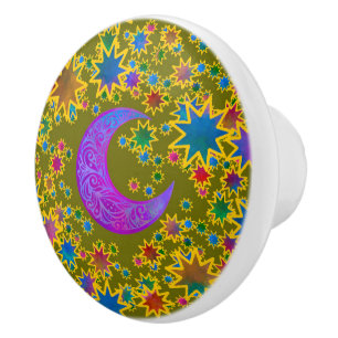 Mystic Moon Harvest Ceramic Knob