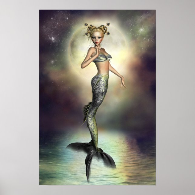 Mystic Moon Mermaid Poster (Front)