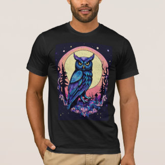 Mystic Moon Owl TShirt  Enchanting Nocturnal Style