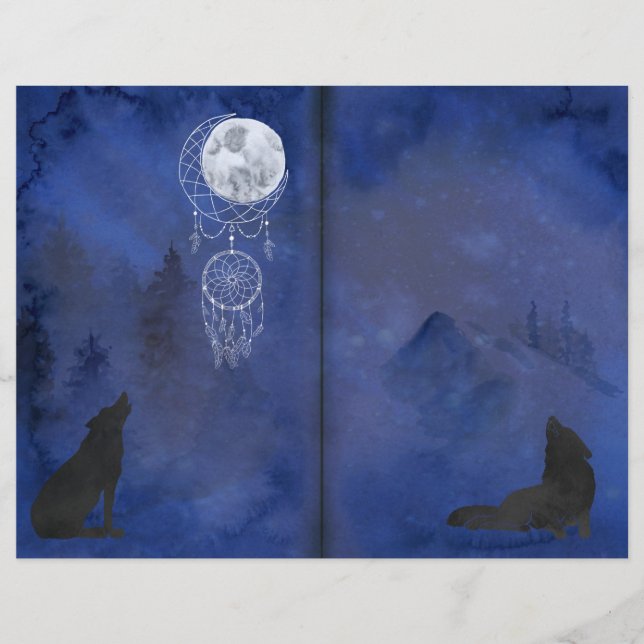 Mystic Moon Wolves Scrapbook Pages (Front)