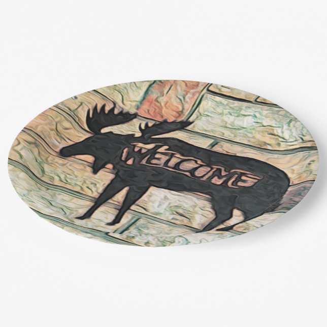 Mystic Moose Paper Plate (Angled)