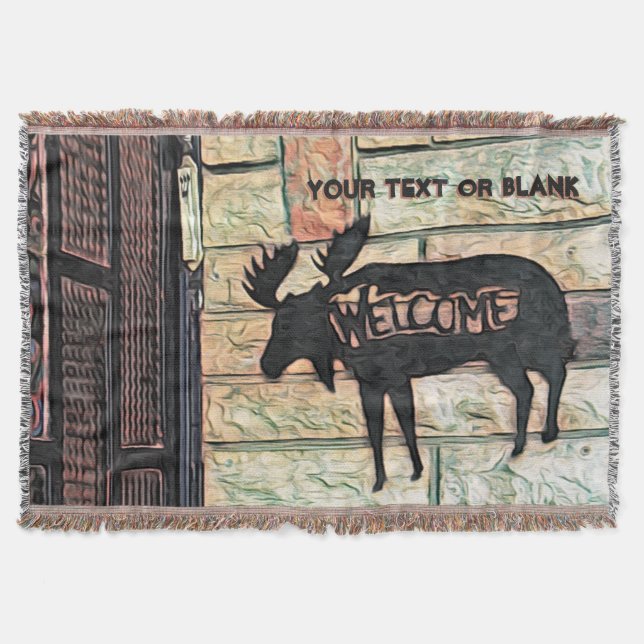 Mystic Moose Throw Blanket (Front)