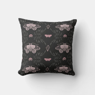 Mystic Moth and Moon Motif Cushion