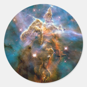 Mystic Mountain Carina Nebula Hubble Space Photo Classic Round Sticker