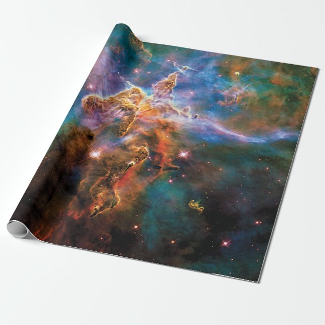 Mystic Mountain Carina Nebula Hubble Space Photo Wrapping Paper (Unrolled)