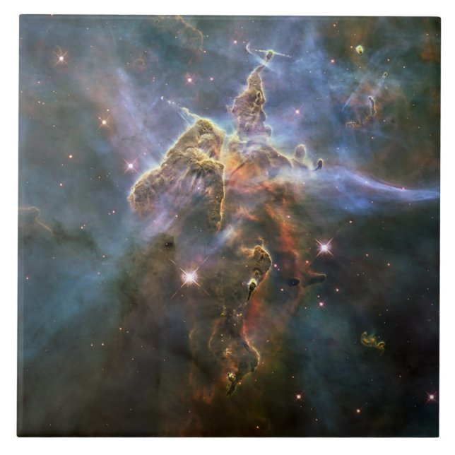 Mystic Mountain in Carina Nebula Hubble Space Ceramic Tile (Front)