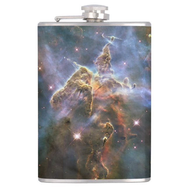 Mystic Mountain in Carina Nebula Hubble Space Hip Flask (Front)