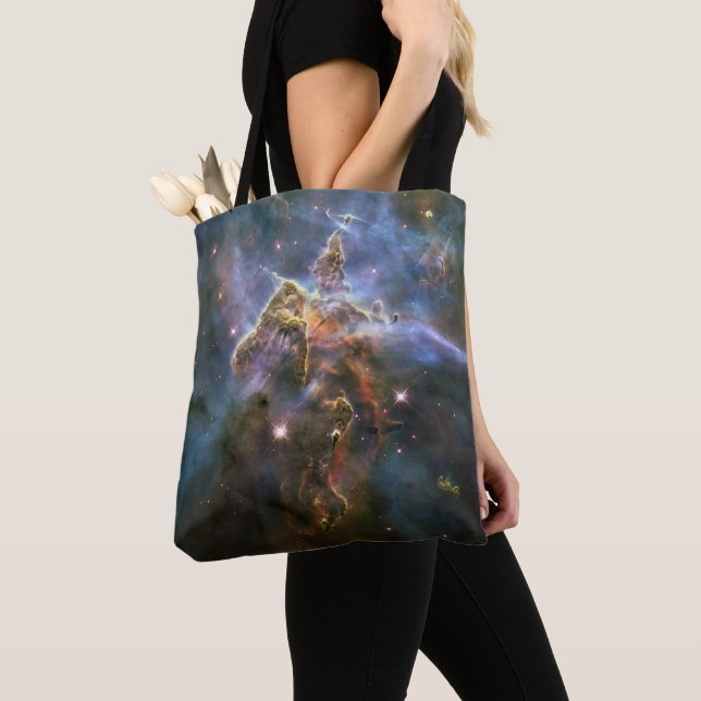 Mystic Mountain in Carina Nebula Hubble Space Tote Bag (Close Up)