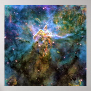 Mystic Mountain of Rising Gas in the Carina Nebula Poster