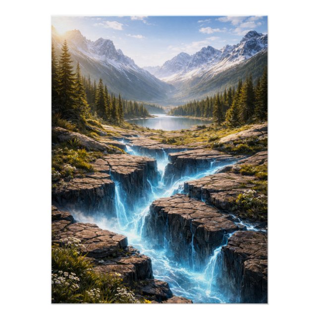 Mystic Mountain Valley – Fantasy Nature Landscape Poster (Front)