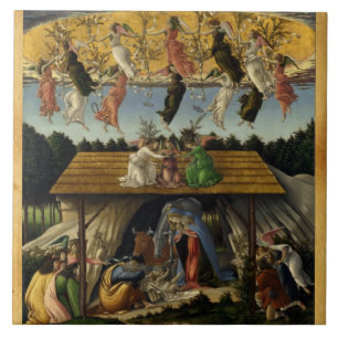 MYSTIC NATIVITY by Sandro Botticelli ,Christmas Ceramic Tile
