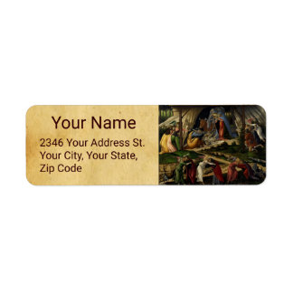 MYSTIC NATIVITY by Sandro Botticelli ,Christmas Return Address Label