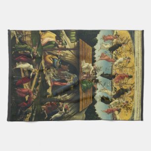 Mystic Nativity by Sandro Botticelli Tea Towel