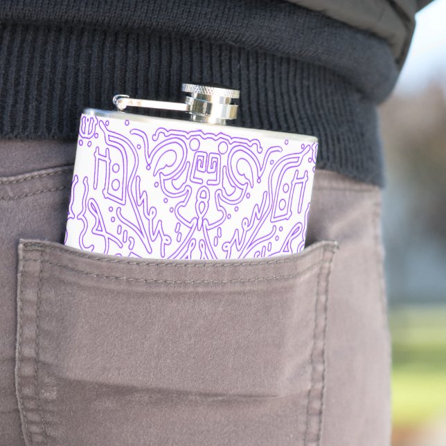 Mystic Nebula Lilac Hip Flask (In Situ)