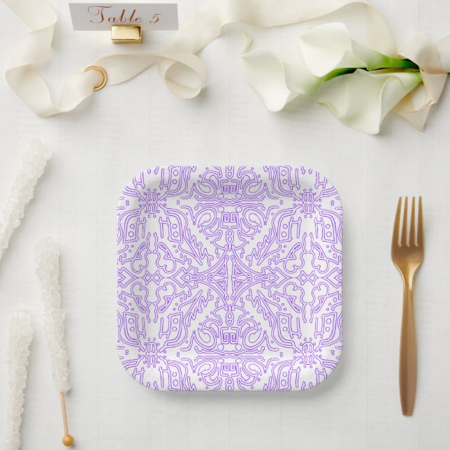 Mystic Nebula Lilac Paper Plate (Wedding)