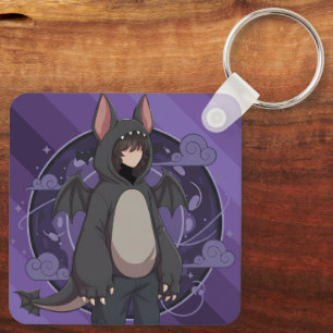 Mystic Night Bat Character Art Key Ring