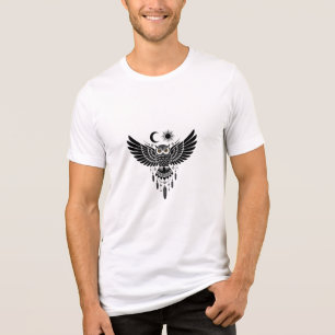 Mystic Owl Eyes Dreamcatcher Tribal Design Tri-Blend Shirt