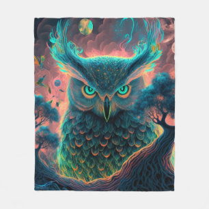 Mystic Owl Psychedelic Blanket   Spirit Animal