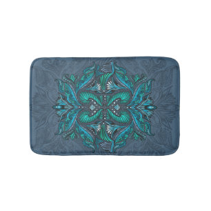 Mystic Peacock Feathers Bath Mat