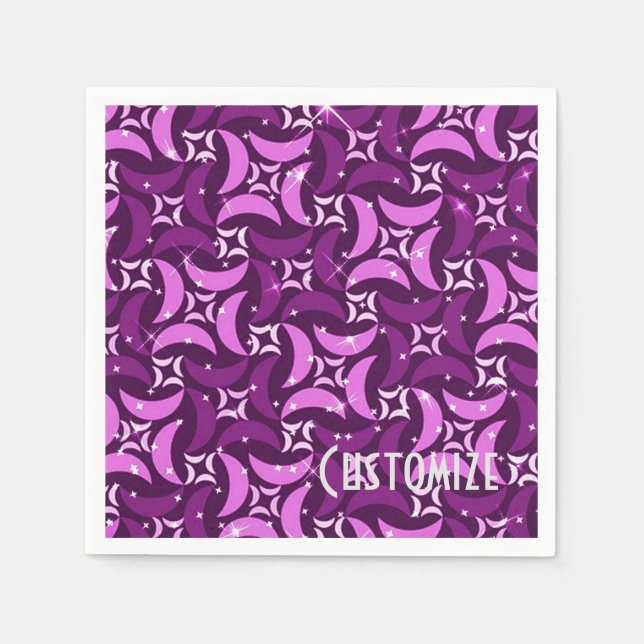 Mystic Pink Moons Pattern Napkins (Front)