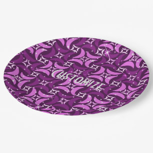 Mystic Pink Moons Pattern Paper Plates