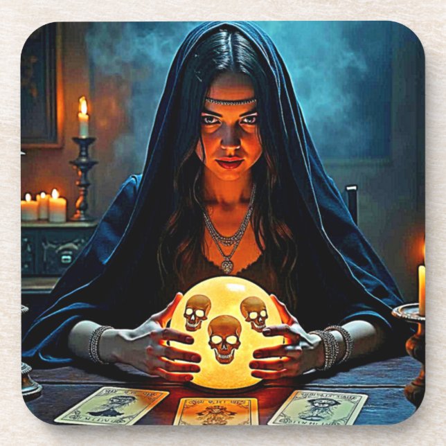 Mystic Psychic Fortune Teller Design Coaster (Front)