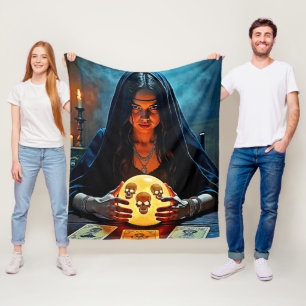 Mystic Psychic Fortune Teller Design Fleece Blanket